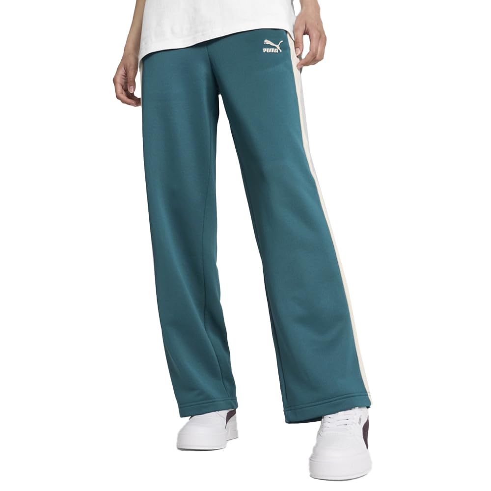 PUMA Womens Iconic T7 Straight Leg Drawstring Pants Casual Drawstring - Green
