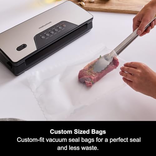 Morphy Richards Cordless Vacuum Sealer, Fast Compact Sealer machine, 5 programmes, Dry and Moist Food Mode, Pulse Vacuuming, Built in Cutter, Bag Roll Storage, USB Chargeable, 432040