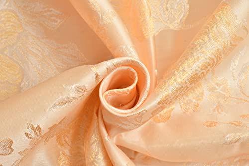 Image of FRESH FROM LOOM Floral Room Darkening Window Curtains 6 Feet,High Tenacity Yarn Polyester Weaved Rod Pocket Curtains,Screens for Home Office,Living Room Bedroom,Dust Repellent(Gold,6ft,2pc)