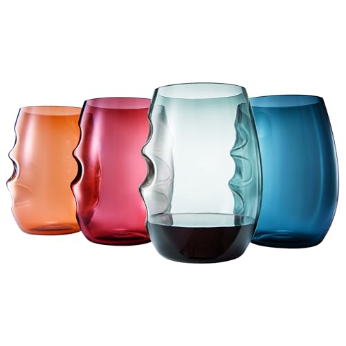 Comparison: Best Plastic Colored Stemless Wine Glasses 1 Unbreakable European Plastic Crystal