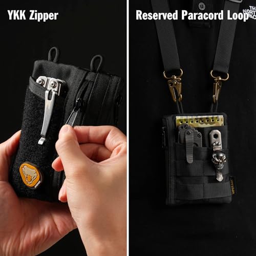 Image of VIPERADE VE18 EDC Pouch, Pocket Organizer for Men, EDC Pocket Organizer, 3 Slots with 2 Zipper Pockets, Multitool Pouch (Black)