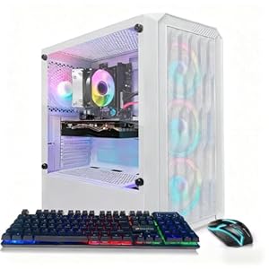 STGAubron Gaming PC Desktop, Radeon RX 580 8G GDDR5, Intel Core i5-9400F up to 4.1GHz, 16G DDR4, 1T SSD, 600M WiFi, BT 5.0, RGB Fan x 4, Windows 11 Home