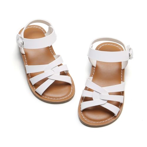 Image of Felix & Flora Toddler Girl Sandals - Little Girl Easter Dress Shoes Lightweight Open Toe Beach Holiday Flats