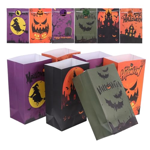 Bolsa de papel de Halloween Healvian con calabazas para dulces de niños de fiesta