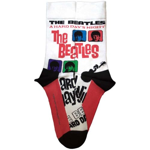Rock Off officially licensed products The Beatles A Hard Days Night Colours Ankle Socks Size One Size - Les Beatles, Paul McCartney, John Lennon, RIngo Starr, George Harrison Rock Off officially licensed products The Beatles A Hard Days Night Colours Ankle Socks Size One Size