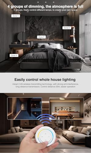 Image of LGIDTECH S1W+ CCT 4-Zone Sunrise Remote Controller,Compatible with Miboxer Single Color & Dual White Series LED Lamp,Strip Controller