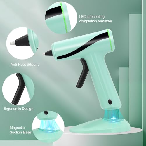 Glue Gun Cordless Rechargeable with 30 Glue Sticks, Hot Glue Gun and Sticks Set Fast Preheating Hot Melt for School Crafts DIY Arts and Quick Home Repairs - Image 2