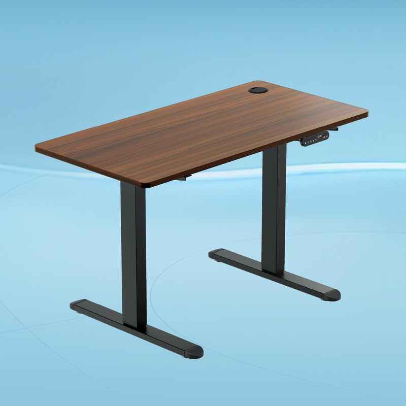 The Sleep Company – AeroPlus Electric Height Adjustable Desk | Ergonomic Work from Home Table | 4 Memory Presets | 2 Years Warranty | 1200 x 600 Thick Top | Free Installation | Wooden & Black