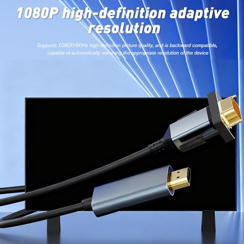 Image of Tobo 2-meter long HDTV to VGA cable - Clear signal transmission - Compatible with laptops, desktop computers, gaming devices, Plug and Play, HDMI to VGA cable TD-1564CC
