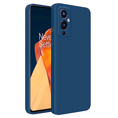 Image of LIRAMARK Silicone Soft Back Cover Case for OnePlus 9 5G / 1+9 5G (Silicone Blue)