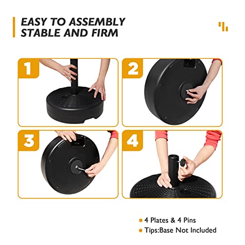 Mansader Fillable Plastic Umbrella Base Stand 50 Lbs Water Table Patio Umbrella Bases, Weighted Outdoor Patio Market-Heavy Duty Umbrella Stands, For Outdoor, Lawn, Garden, Pool, Rattan Weave (Black) #TOP4