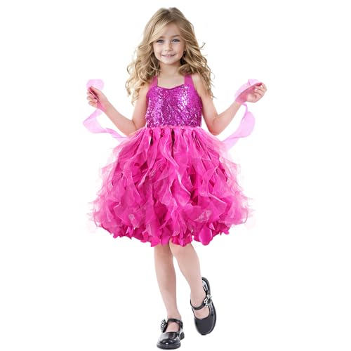 Christmas Tutu Dress for Girls Sequin Tulle Fairy Ball Dresses for Toddler Kid Little Girl Fancy Sparkly Birthday Outfit2