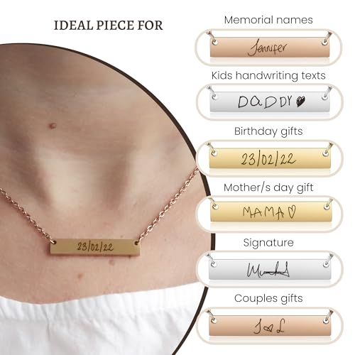 Personalized bar necklace for women, custom engraved stainless steel name plate necklace gift gold, silver and rose gold for mothers day, coordinates, dates, roman numeral, friendship, christmas2