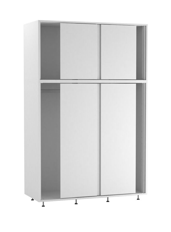 URBNLIVING 6-Door Sliding Wardrobe, Modern Freestanding Bedroom Storage with Smooth Sliding Doors, Adjustable Feet & Hanging Rail - Spacious & Stylish Closet for Organised Living