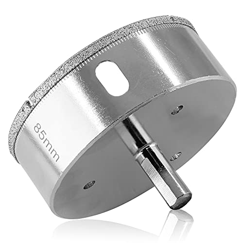 Image of Luomorgo 85mm /3.35 inch Diamond Hole Saw | 1.1 inch Cutting Depth, Diamond Drill Bits, For Glass Ceramic Marble Porcelain Tile, For Granite Quartz Gemstone