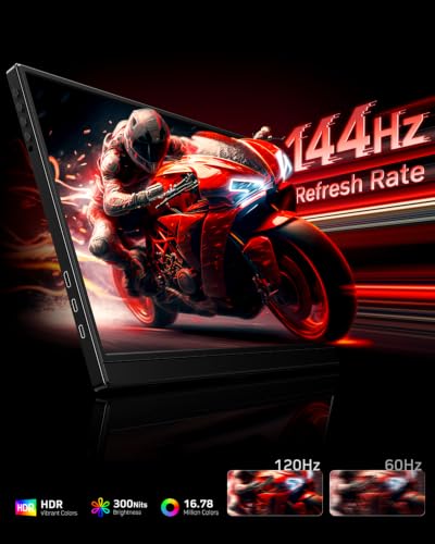 Image of Yxk Portable Monitor 16 inch 1200P 144Hz IPS HDR Ultra-Slim Gaming Monitor