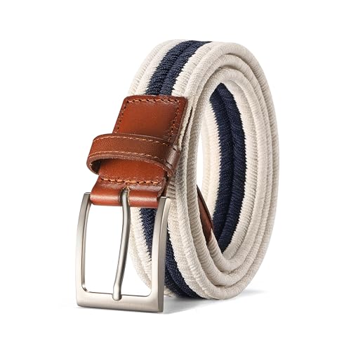 Men's Woven Elastic Braided Stretch Golf Belt for Jeans Casual Pants Shorts - Multicolored 1.35
