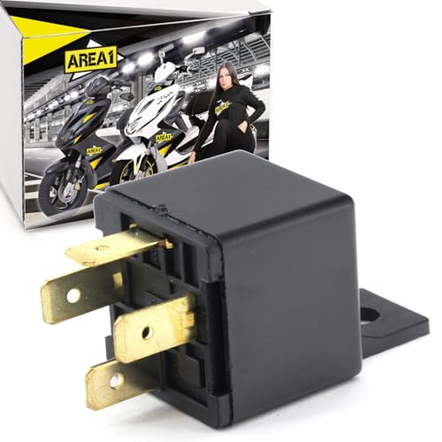 Area 1 Relais de démarreur 4 broches 12V 30A pour scooter – Compatible SR50, Jog, Neos, Speedfight 1 & 2, Jet Force, Buxy, Vivacity, Booster (moteurs 50cc 2...
