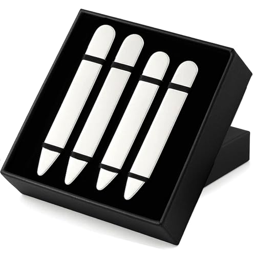 Stainless Steel Collar Stiffeners(No Magnets included) Metal Shirt Collar Stays Valued Pack in a Gift Box