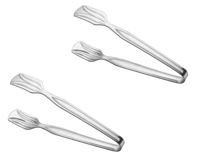 GAFFEL Stainless Steel Mini Sugar Tong 12cm| Ice Tong| Sugar Cube Picker/Candy Serving Tongs for Coffee Tea Sugar Ice Cube Appetizer Kitchen Serving 12cm, Silver (2)