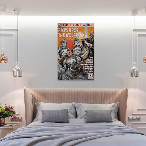 Wolfpack Plo Koon Star The Wars - Póster de película vintage de Plo Koon en lienzo, póster de pintura para pared, obras de arte modernas para el hogar, 16 x 24 pulgadas (40 x 60 cm)