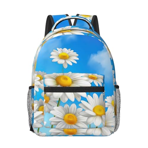 Sac à dos ordinateur imprimé fleurs marguerites pour vos voyages et trajets de travail