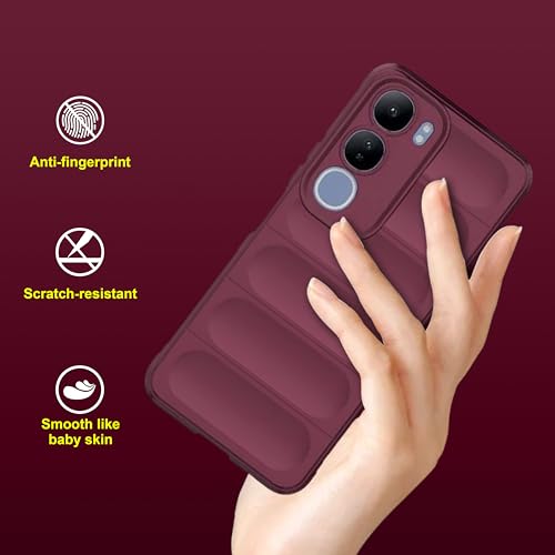 Image of amazon basics Back Case Cover for Vivo Y29 5G | Compatible for Vivo Y29 5G Back Case Cover | Liquid Silicon Magic Case with Camera Protection | Plum