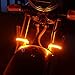 Miniclue Motorcycle Fork Amber LED Turn Signal Strip Lights Kit for Harley Davidson Front Rear Turning Indicator Lights Universal Victory Motorbike Lamps(2Pcs, 39mm-70mm)