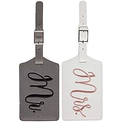 Identificador Maletas Mr Wonderful Clyhon Etiqueta de Equipaje Mr. and Mrs.Identificador Etiqueta, Etiqueta de Equipaje de Boda para Pareja Maleta Viaje Luna de Miel Boda Novia Fiesta de Compromiso Ideas Regalo 2 Piezas