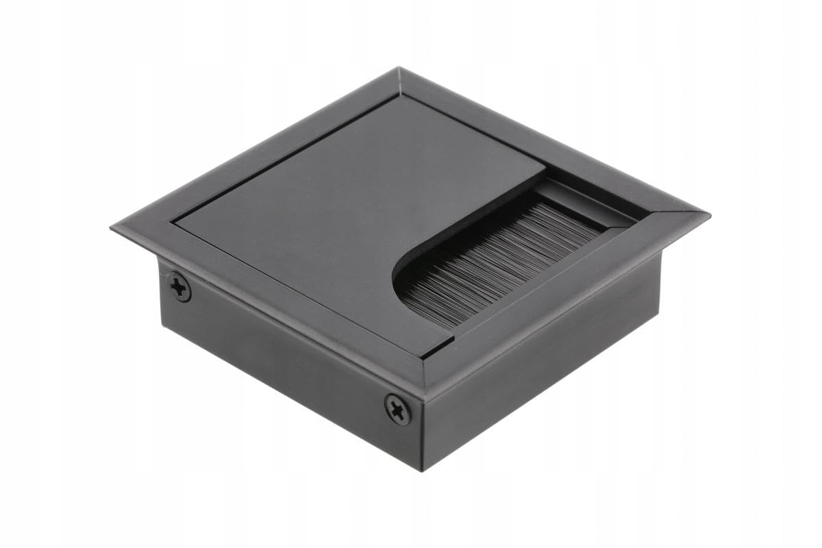 Gtv Black 80 X 80 Desk Cable Tidy Outlet Metal Square Cube Grommet Insert
