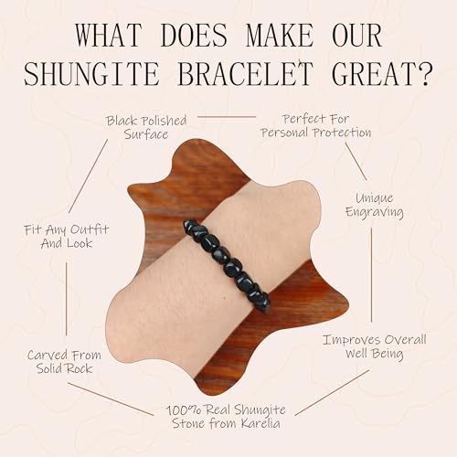 Shungite Bead Bracelet 8mm Cube Crystals Premium Quality Shungite Crystal Bracelets Stretch Gemstone Bracelet3