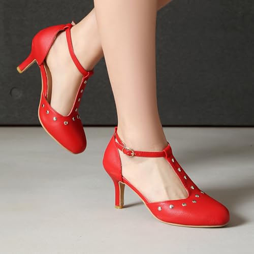 Image of ForeMode Fashion Women T-Strap High Heels Bow Platform Round Toe Pumps Leather Summer Sweet Shoes