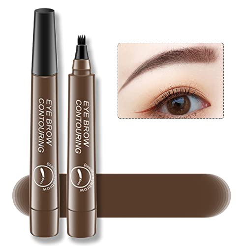 Upgrade Tattoo Eyebrow Pen, Waterproof Microblading Brow Pencil, 24 Hours Long Lasting, Smudge-Proof, Natural Looking (2# Dark Brown) #TOP21