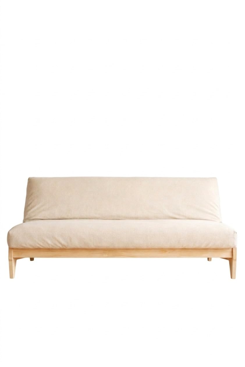 Futon Online Zurich Sofa Bed, Natural Solid Wood, Single 140 x 20...