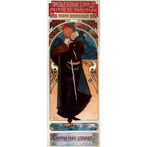 Toile Hamlet par Alphonse Mucha ARTICULOZY créez un salon style Art Nouveau chic