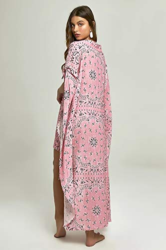 Kaftan Maresias Estampa Bandana Pink Tamanho:Único