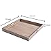 MyGift Rustic Brown Wood Large Ottoman Tray with Handles, 19 x 19 inch Decorative Serving Tray for Breakfast in Bed, Tea, Coffee