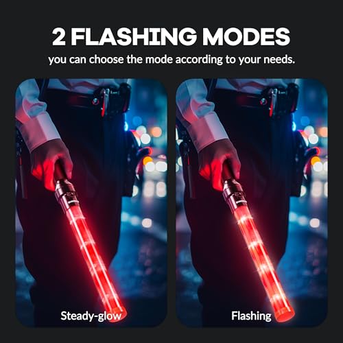 Image of E-riding 16 Inch Rechargeable Red Traffic Wand with 2 Flashing Modes