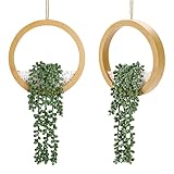 Der Rose 2 Pack Boho Wall Decor Fake Plants 15' Hanging Artificial Succulents Plants for Bohemian...