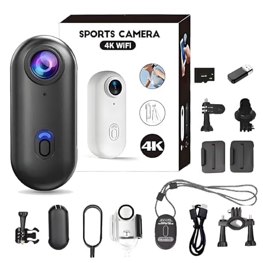 POV Capture Pro 3.0, telecamera di acquisizione impermeabile 4K HD con scheda, grandangolo 120°, telecamere magnetiche a mani libere for immersioni, ciclismo e attività all'aperto(Black,4k-32g)