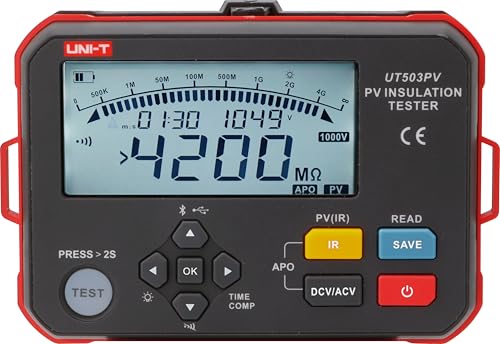 UNI-T Probador de resistencia de aislamiento fotovoltaico UT503PV