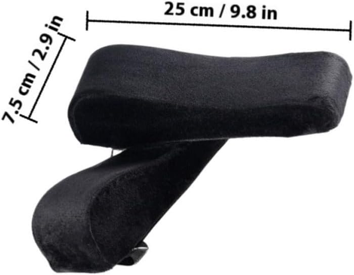 2pcs Chair Armrest Pad Black Polyester Universal Fit for Home Office