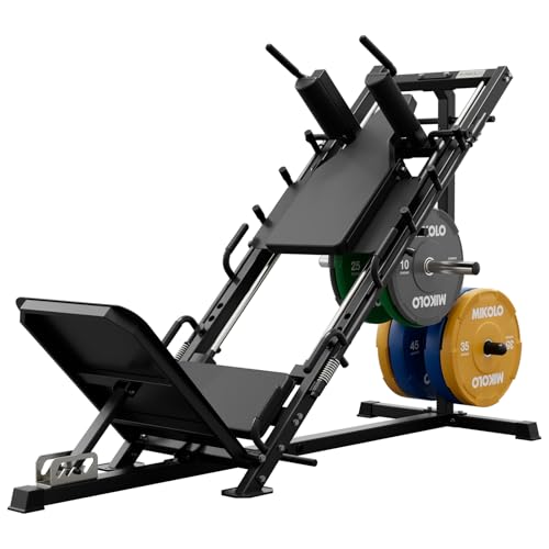 Image of Mikolo Leg Press Hack Squat Machine Combo, Leg Press Machines for Home Gym with Linear Bearing, Hack Squat Machine with Rear and Front Band Pegs, Leg Machine for Full Range Leg Training