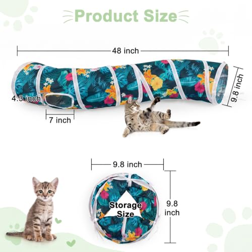 Image of Glittme S-Shape Cat Tunnel, Foldable Cat Tunnels for Indoor Cats