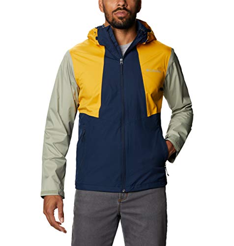 Columbia Men’s Inner Limits Ii Jacket, Packable, Waterproof & Breathable, Collegiate Navy/Bright Gold/Safari, Large #TOP3