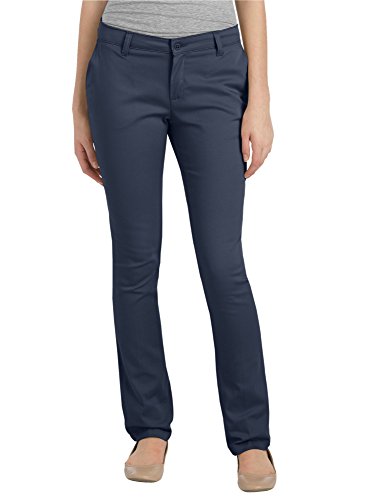 Dickies Juniors Plus Size Stretch Straight Leg Pant, Dark Navy, 15 #TOP11