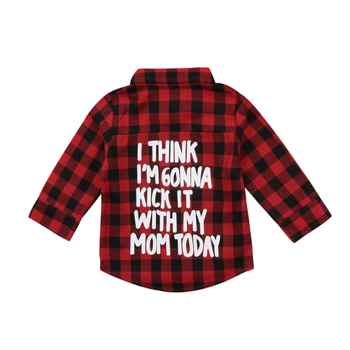 MERSARIPHY Toddler Baby Fall Clothes Boy Girl Plaid Jacket Button Down Flannel Shirts Coat Festival Outfits for Kids