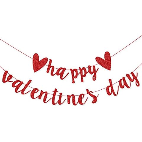 Senmaid Happy Valentinesday Banner - Red,Garland Valentine's Day Decorations,Valentines Decorations,valentines decorations for the home,Valentines Day Mantel Decor Cover
