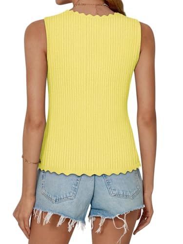 Womens Tie Front Tops Trendy 2025 Summer V Neck Sleeveless Sweater Vests Fashion Cute Crochet Knit Tops4