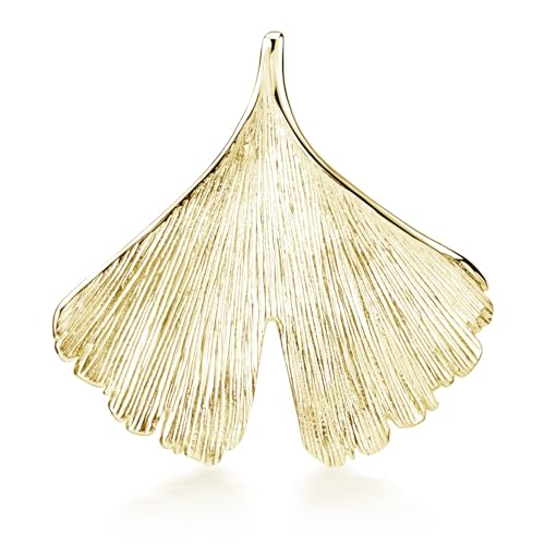 MATERIA Kettenanhänger Ginko Blatt Gold 925 Sterling Silber vergoldet KA-277-Gold_ohne Kette